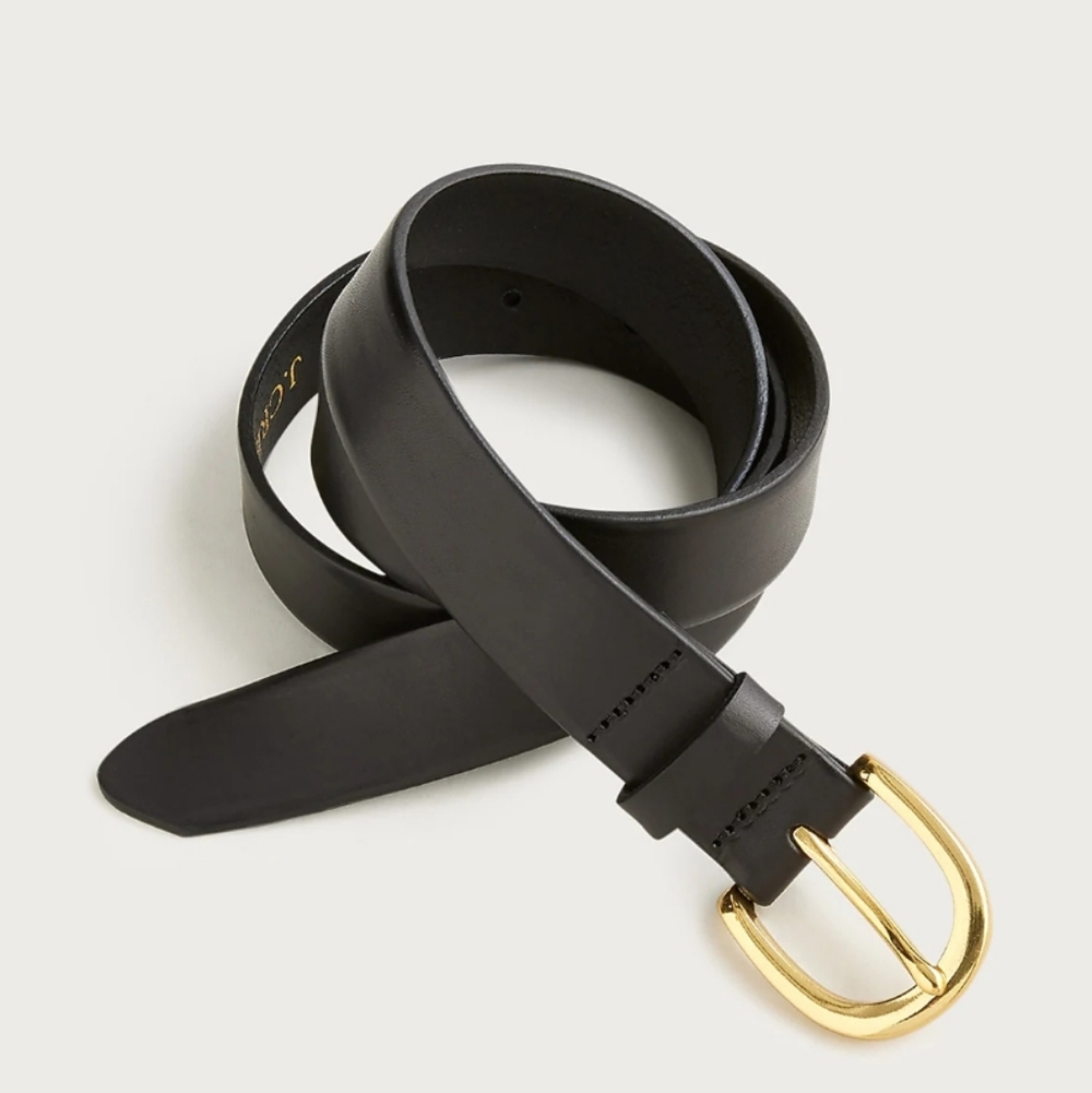 J. Crew Classic Belt In Italian Leather. Black, Size XL